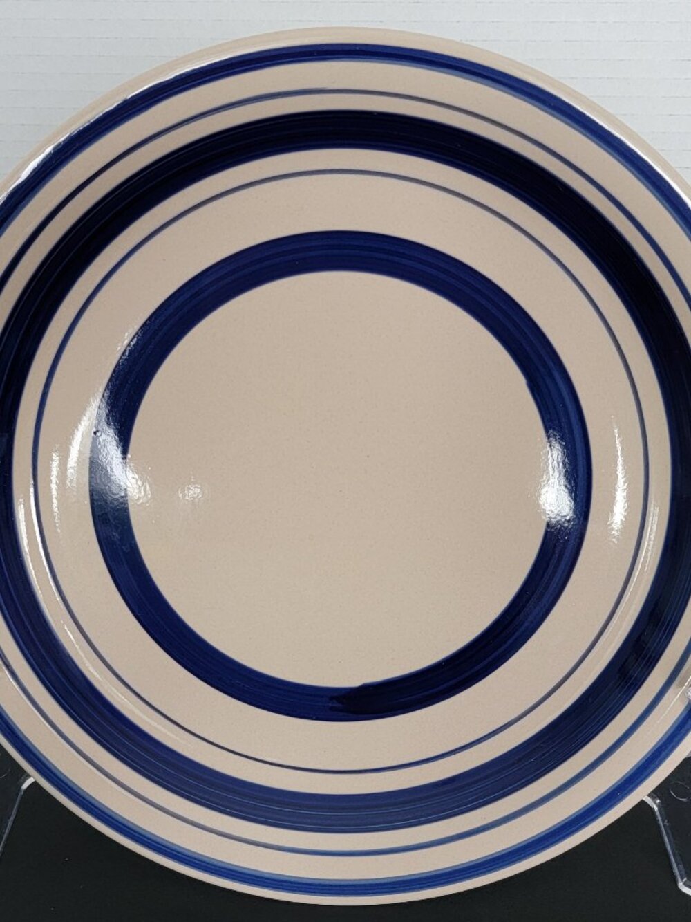 Dover & York Stoneware Dark Blue Striped Dinner Plate 10.5"